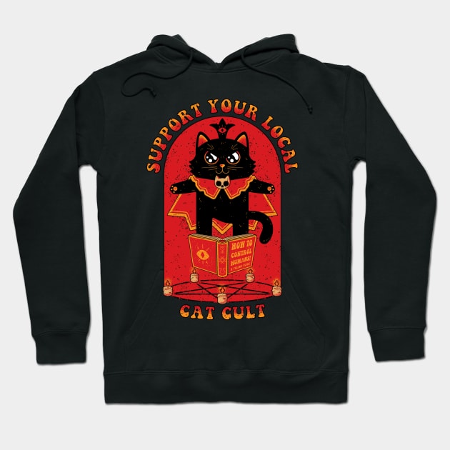 Support Your Local Cat Cult Hoodie by danielmorrisdraws